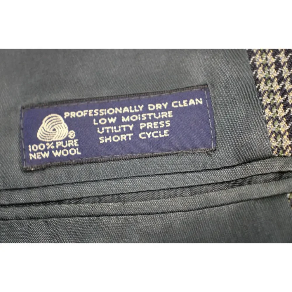 Jos A Bank Blazer‎ Men's Size 41R 100% Wool Houndstooth Executive Collection